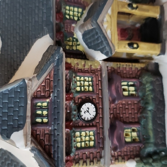 Unbranded Christmas Village House Church Clock Green rooftop Steeple 6" x 7" x… - Picture 3 of 9